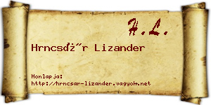 Hrncsár Lizander névjegykártya